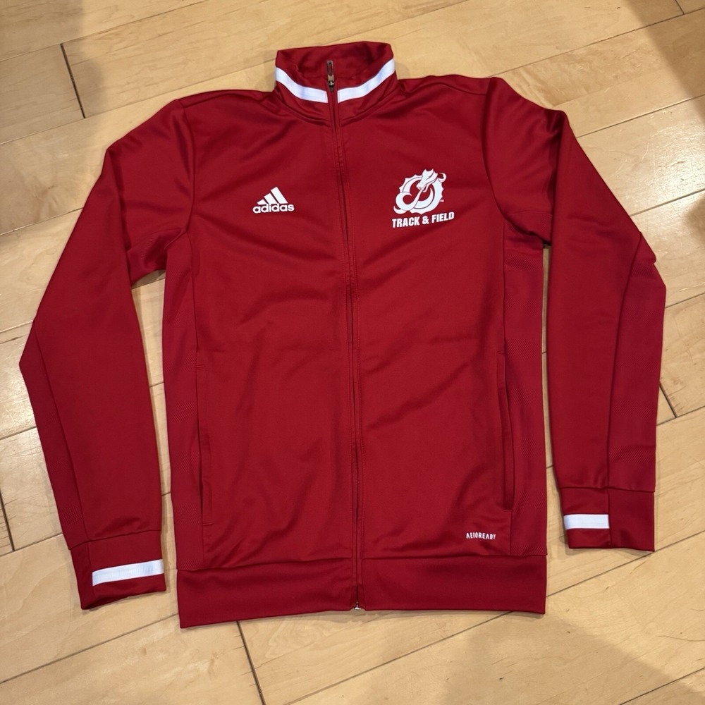 Adidas Track Jacket Mens Small Red Dragon Fire Moorhead State University